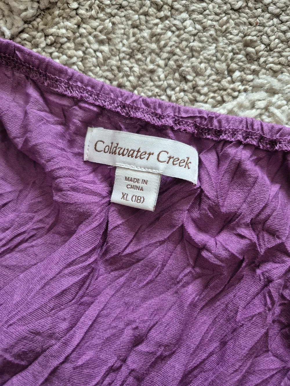 XL/ SZ 18 Coldwater Creek Purple Lace-Trim Cami - Picture 3 of 3